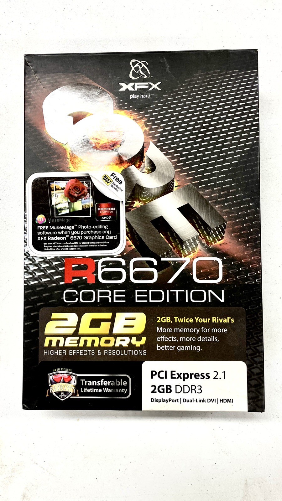 XFX play hard R6670 core edition 2GB memory