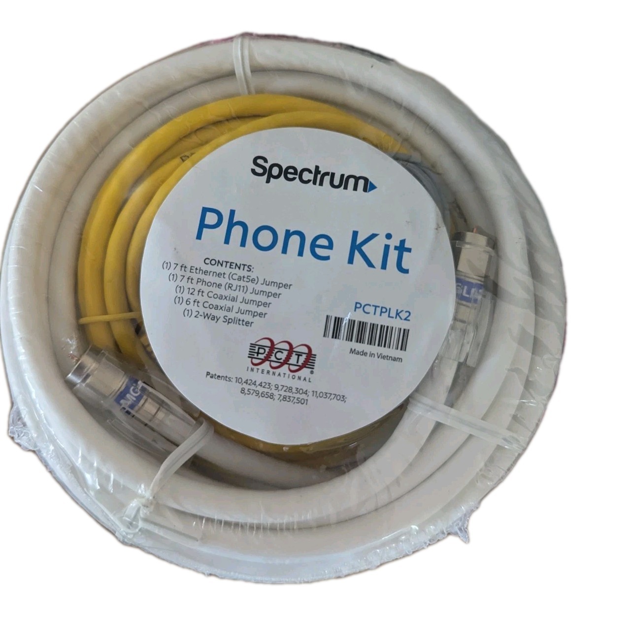 Spectrum Phone EZ Connect Kit Jumpers & Splitter model# PCTPLK2 New & Sealed