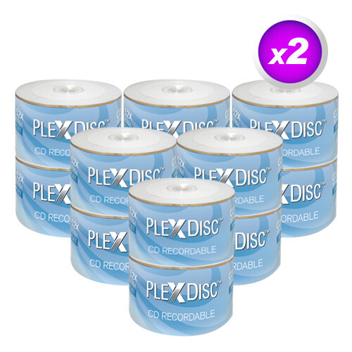1200 PC PlexDisc 52X 700 MB 80 MIN CD-R White Inkjet Hub Printable Disc 631-210