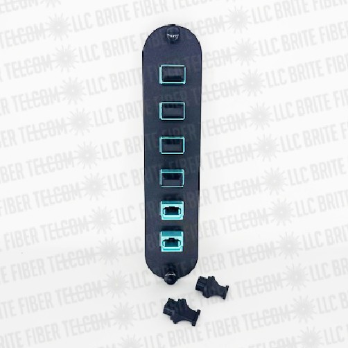 CCH-CP72-E4 Compatible  Adapter Panel 6 MPO 72 fiber Aqua OM3 OM4 KEY UP/DOWN