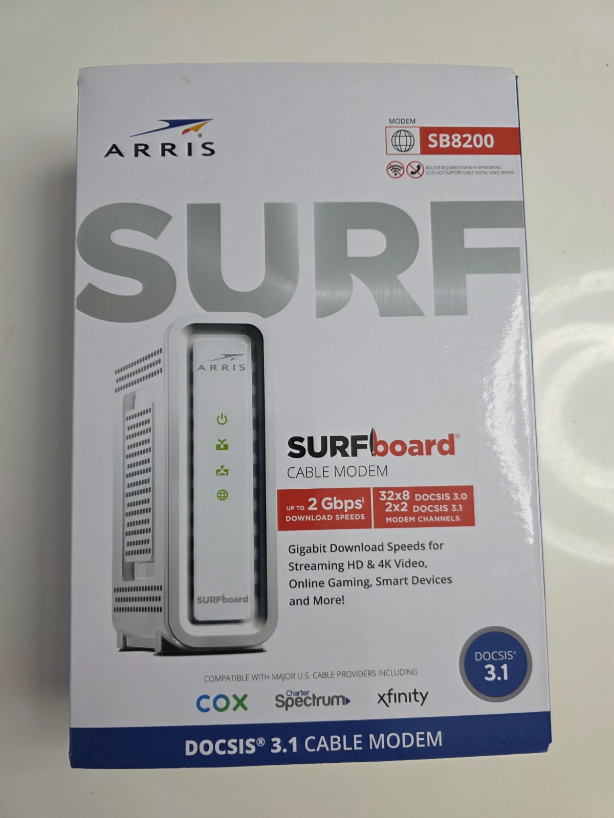 ARRIS SURFboard SB8200 DOCSIS 3.1 10 Gbps Cable Modem Cox Xfinity