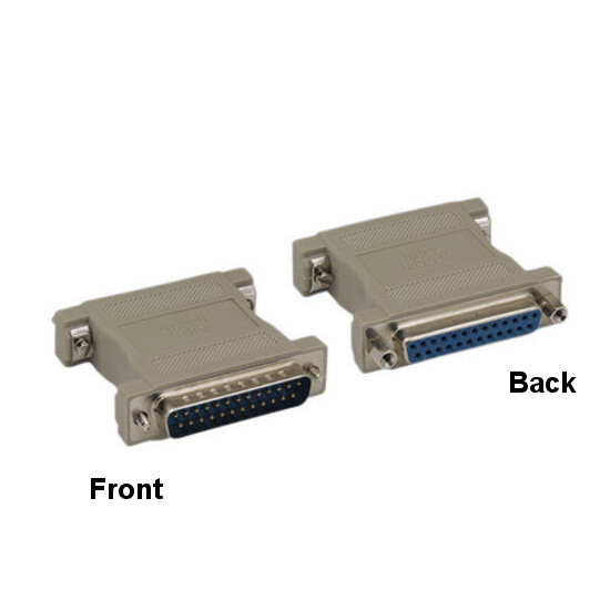 Kentek Null Modem DB25 Male to Female Adapter Connector Changer Serial RS-232