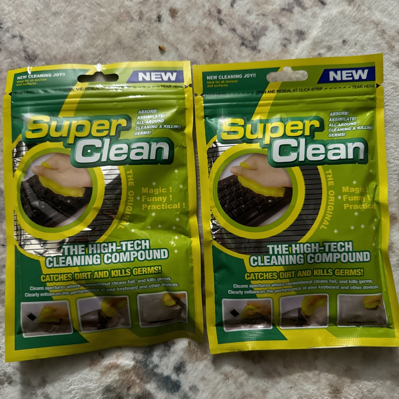 2 X Super Clean The High - Tech Cleaning Compound Lime Green Color - New