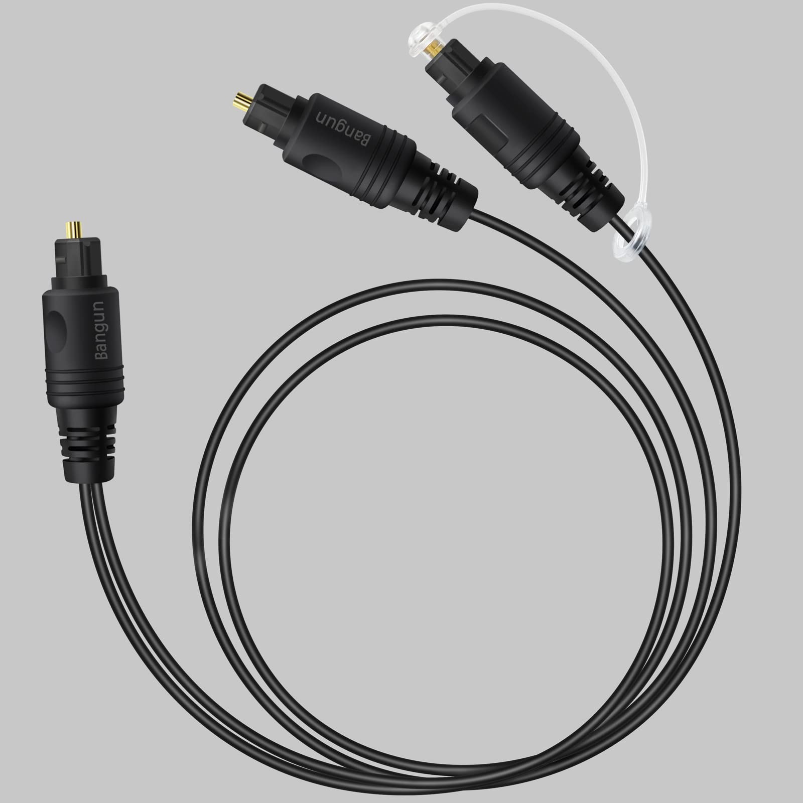 Bangun 1x2 Digital Audio Splitter Cable, Toslink Digital Fiber Optic Audio Sp...