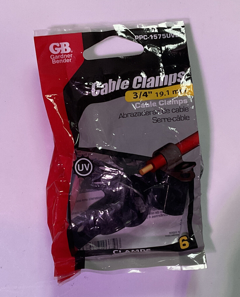 Gardner Bender PPC-1575UVB 3/4" Cable Clamps 6-Pack