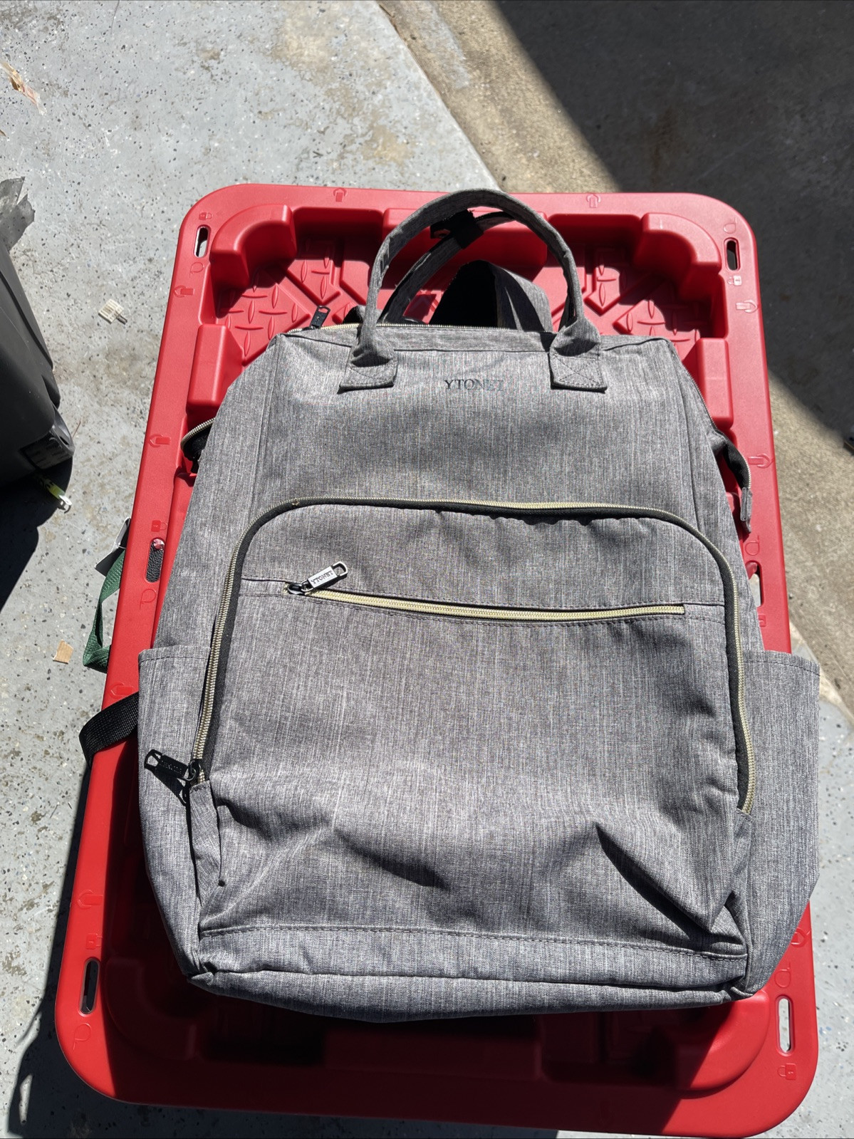 Ytonet Gray Multi-Compartment Gym School Laptop Hiking Backpack Bag USB Port