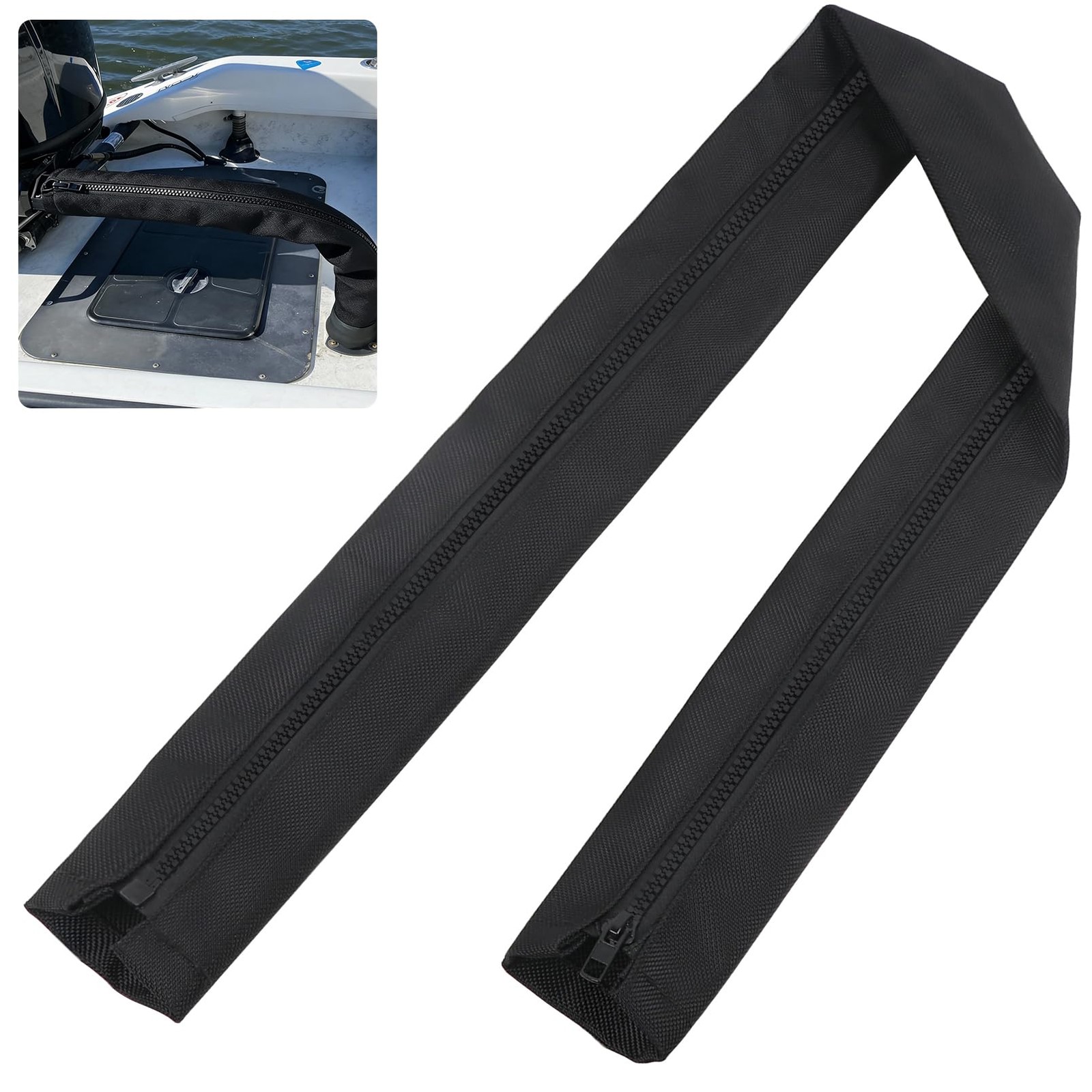 48 Inch Zippered Rigging Sleeve,Trolling Motor Cable Organizer Sleeve, Zipper...