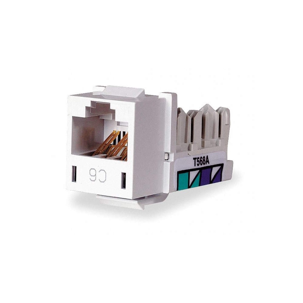HUBBELL PREMISE WIRING HXJ6W Jack,White,Cat6,Rj45 3TY72