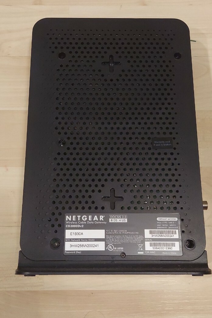 Netgear N450/CG3000Dv2 Wifi Cable Modem Router (Used)