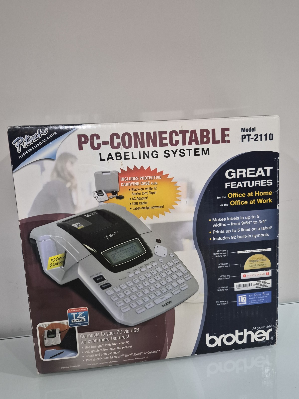 Brother P-Touch PT-2100 PC-CONNECTABLE LABELING SYSTEM Printer RARE 