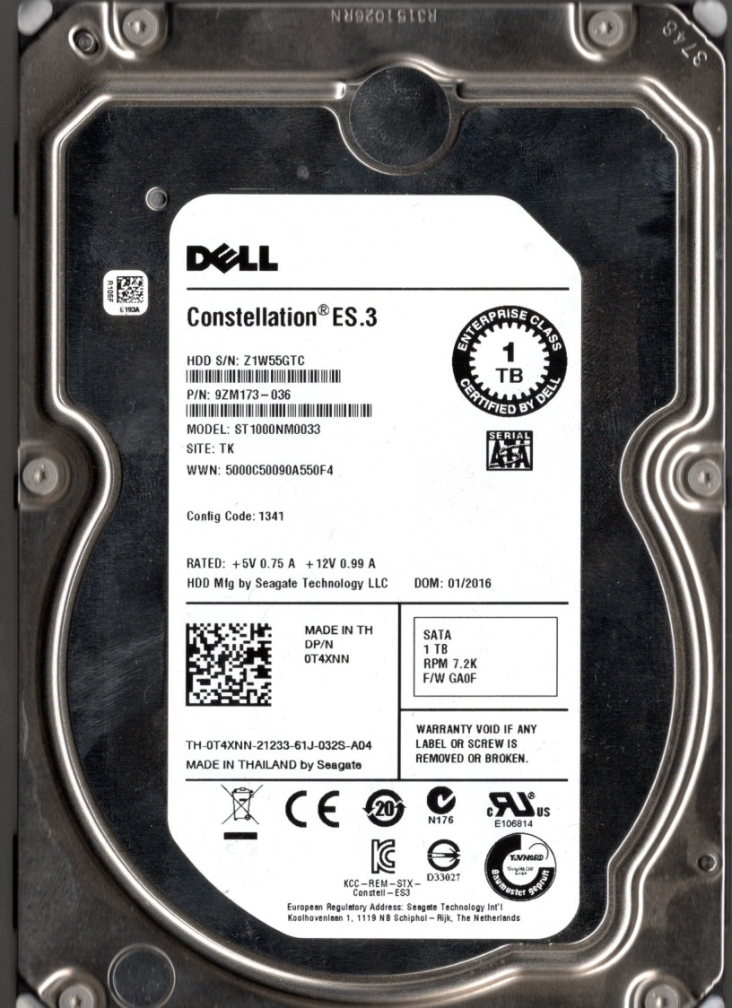 Seagate Constellation 1TB - ST1000NM0033 3.5,7200 Internal Hard Drive