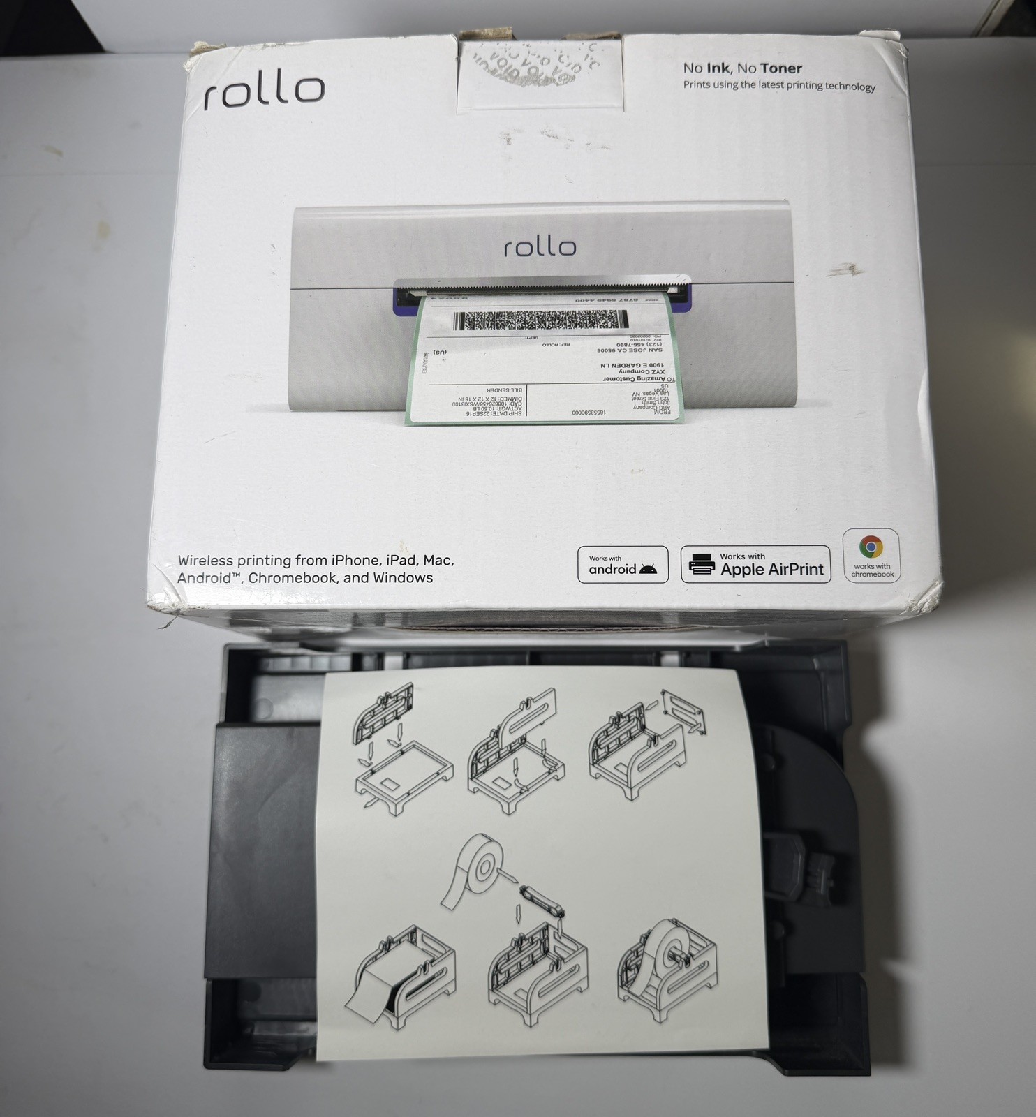 Rollo X1040 Wireless Thermal Label Printer  + Label Holder + Sample Labels
