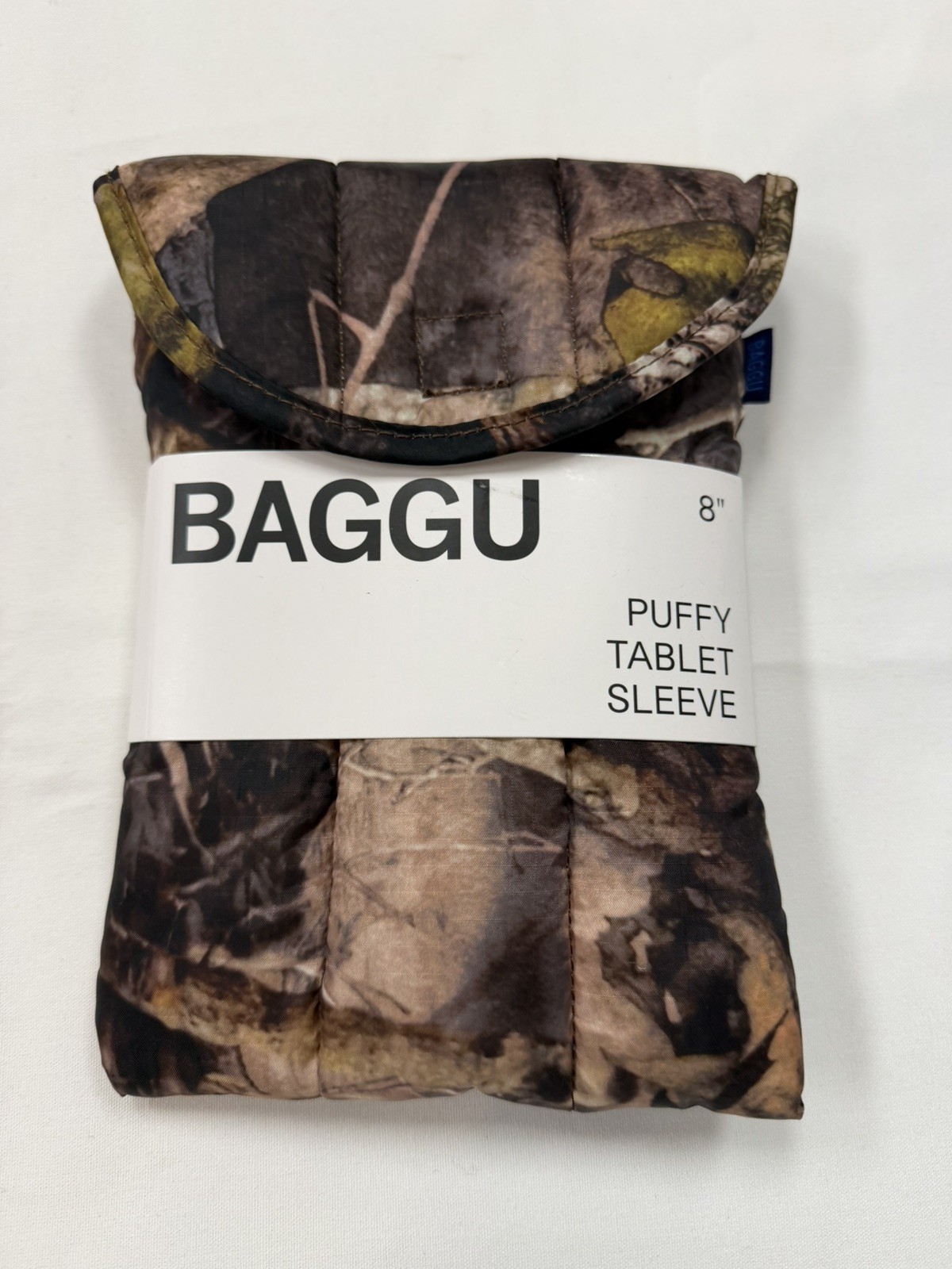BAGGU Photo forest cammo Puffy Tablet Tech Sleeve NWT