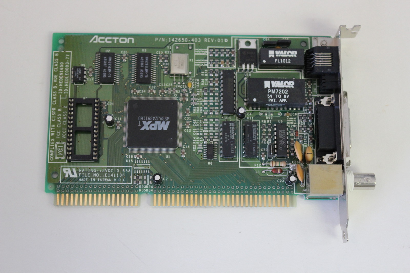 ACCTON EN1650 142650-403 ISA  COMBO ETHERNET ADAPTER 144650-000 WITH WARRANTY