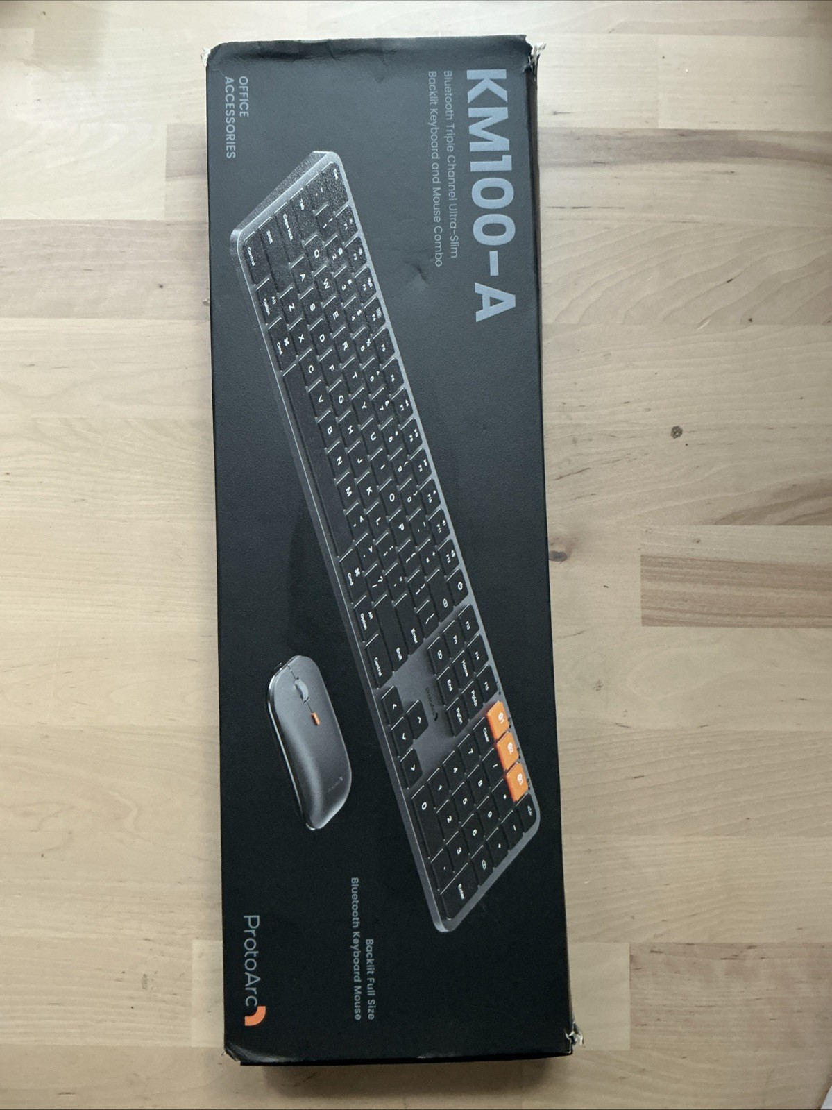 ProtoArc Backlit Bluetooth Keyboard and Mouse for Mac KM100-A Space Gray