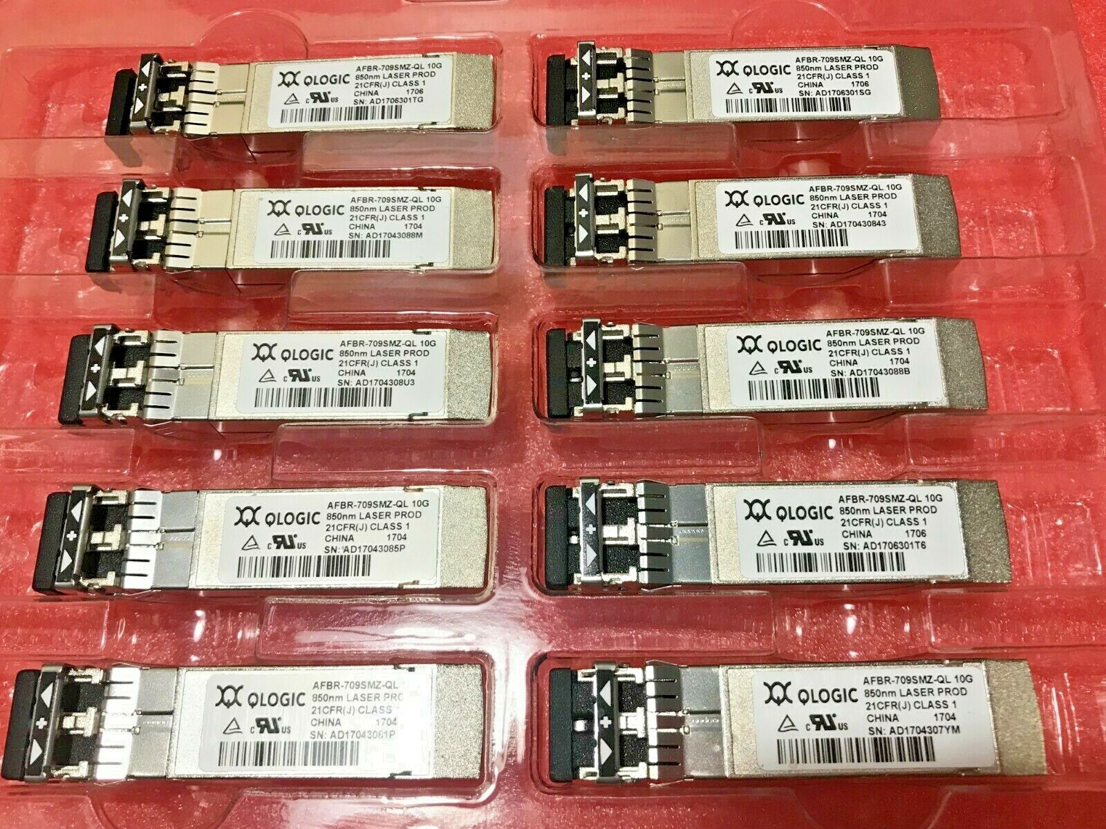 QLogic FTLX8571D3BCL-QL SFP10-SR-SP 10Gb SFP+ SR Dell QLogic 57810 100pcs 