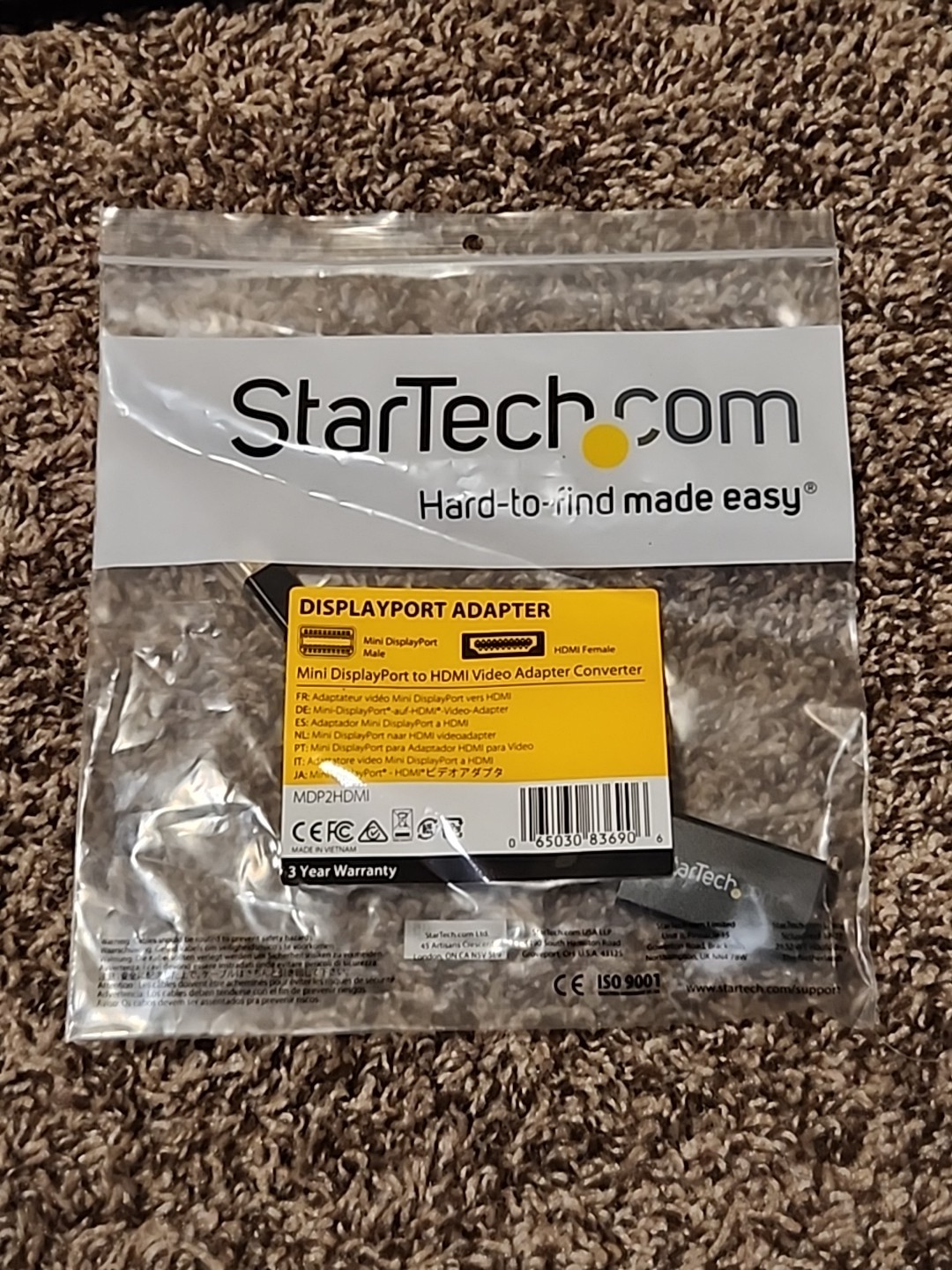 NEW Startech.com Mini Display Port to HDMI adapter, model MDP2HDMI