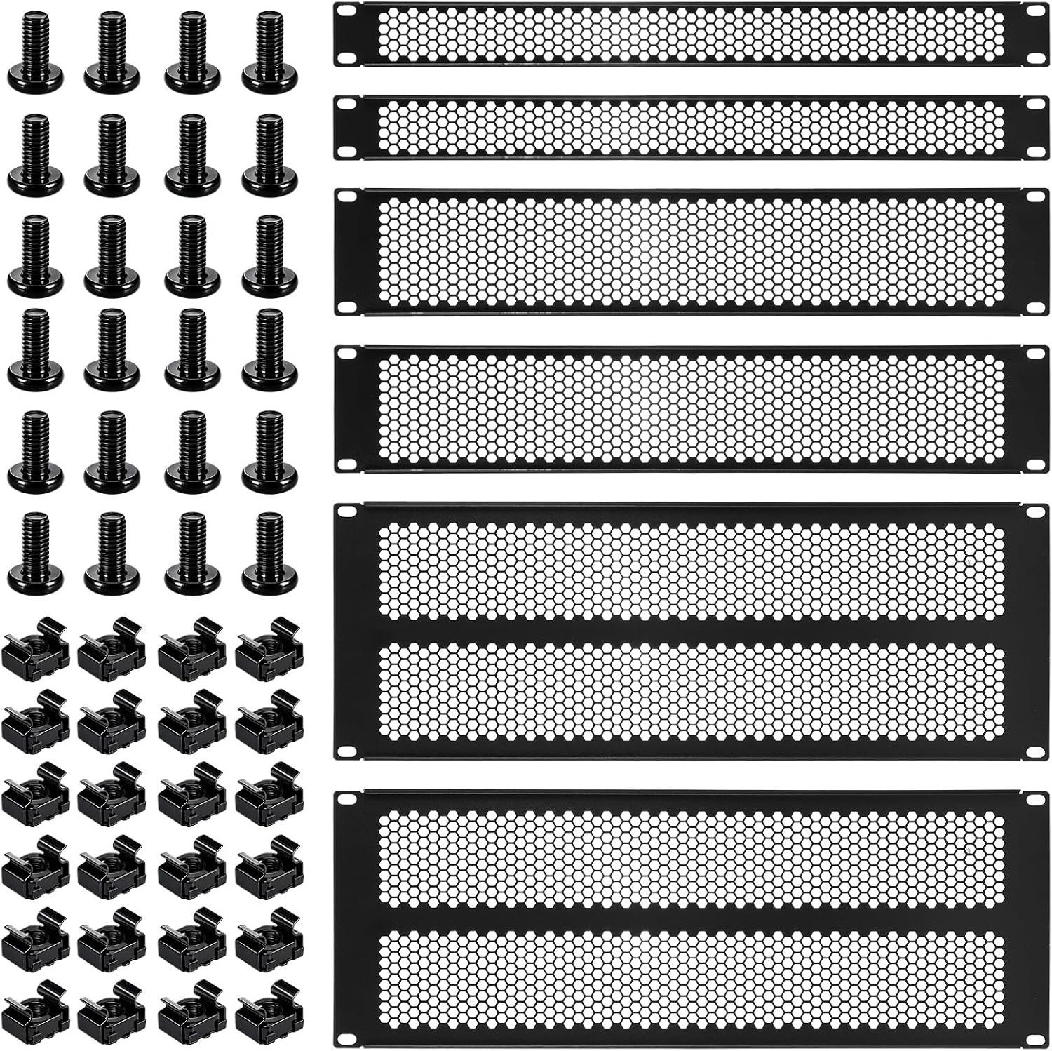 Moxweyeni 6 Pcs 1U 2U 4U Server Rack Blank Panel Spacers Metal Spacer Plate Lot