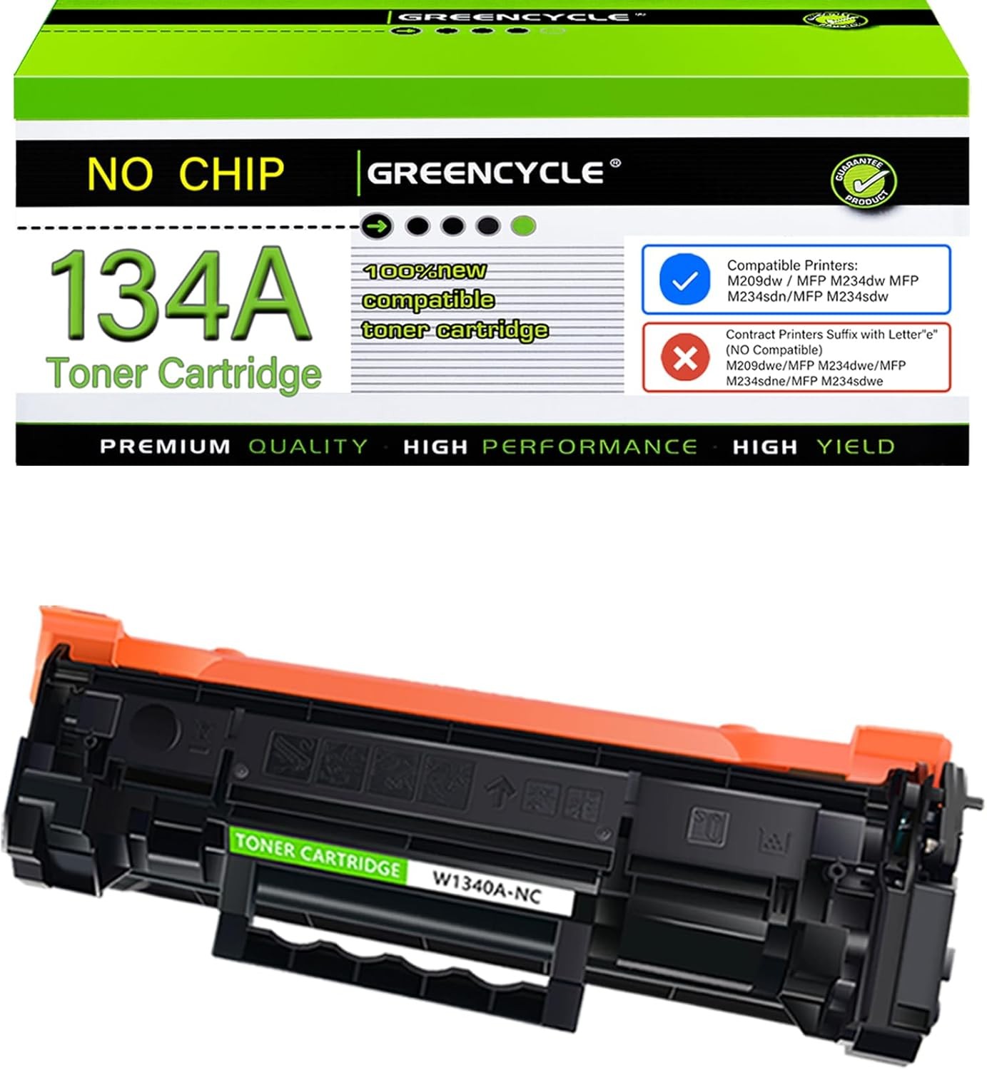 GREENCYCLE W1340A 134A Toner for HP LaserJet M209dw MFP M234dw M234sdn No Chip