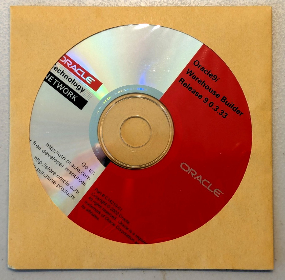 Oracle Technology Network Oracle9i  Warehouse Builder Release 9.0.3.33 CD-ROM