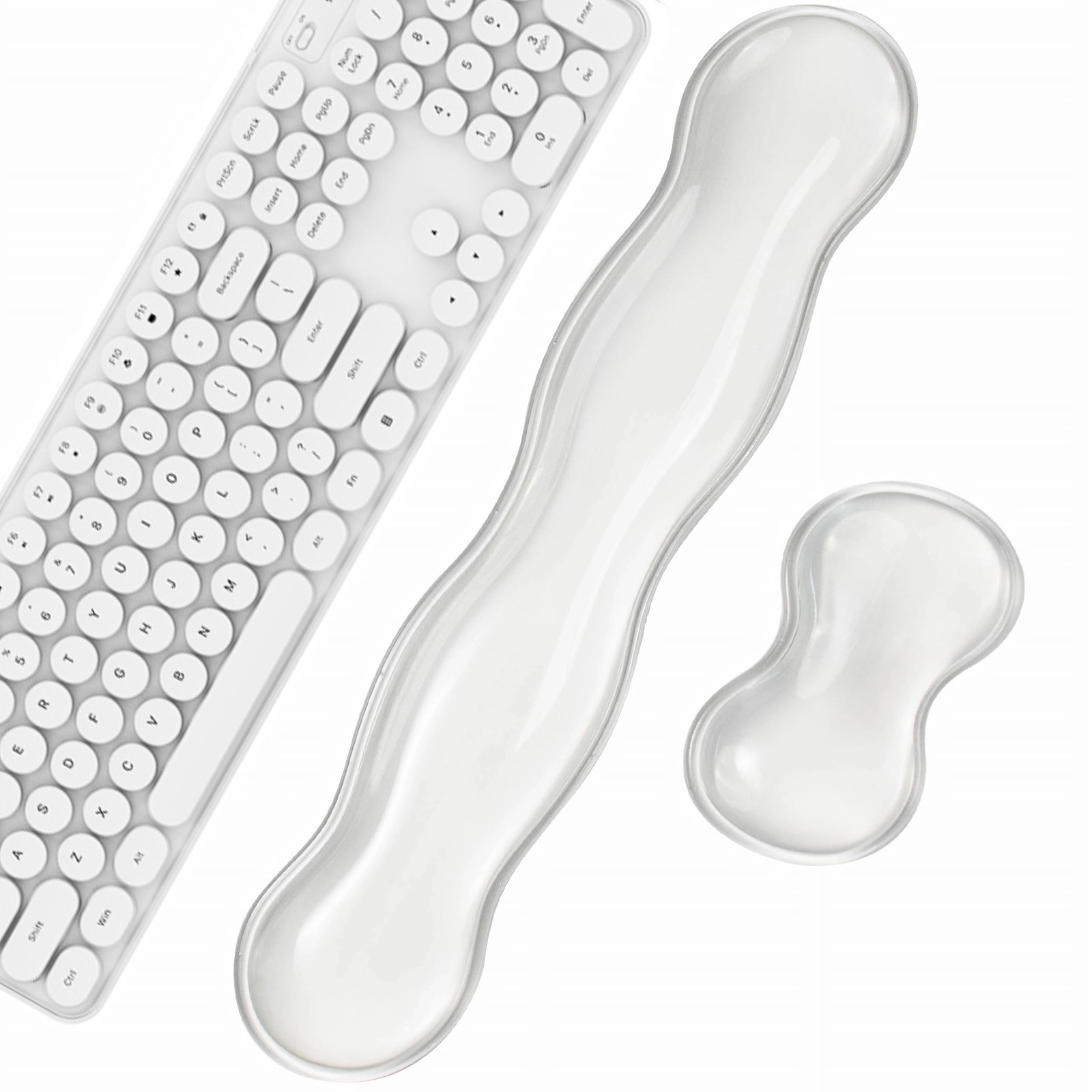Ergonomic Silicone Gel Keyboard and Mouse Wrist Rest Set –17.12inch Longer Cl...