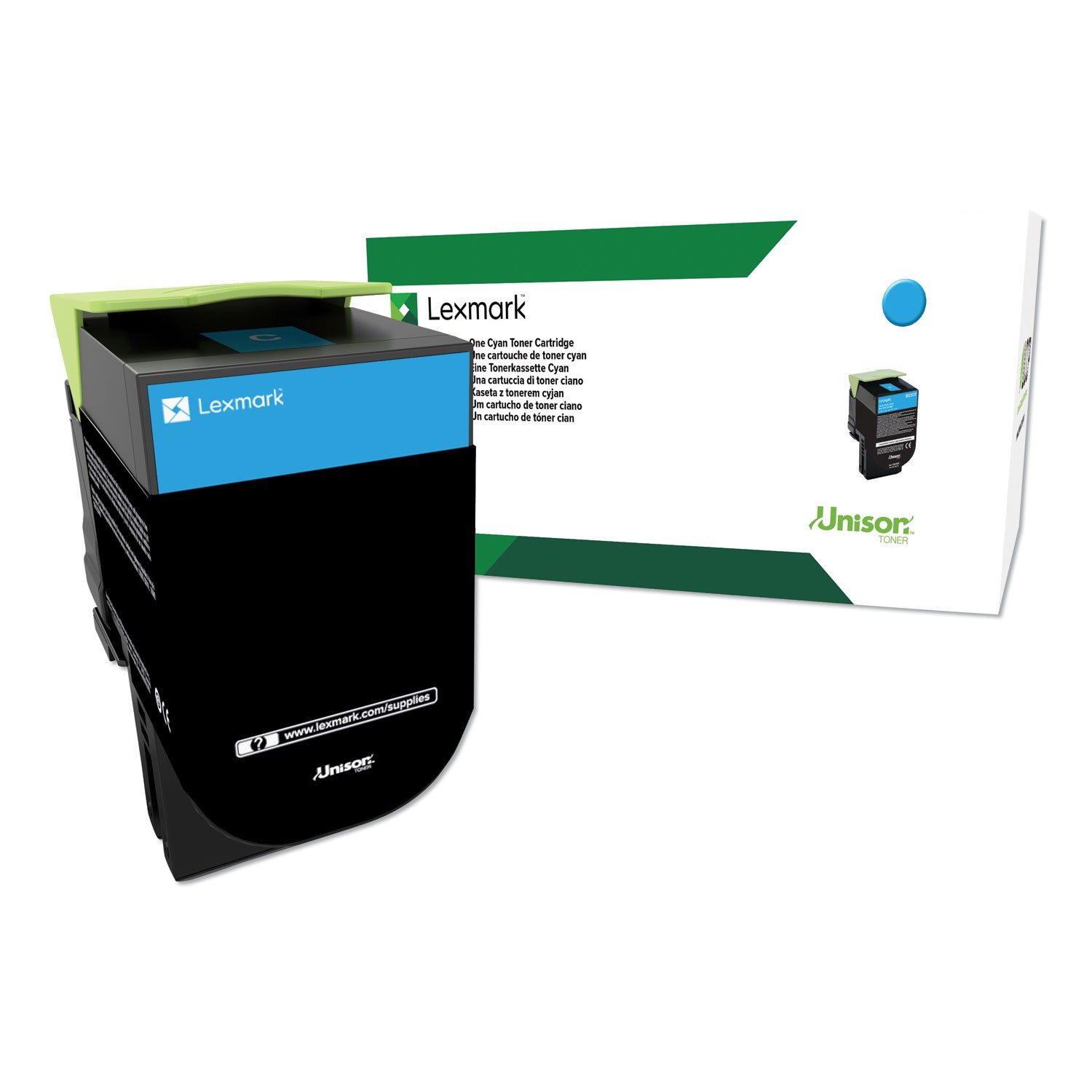 Lexmark 80C1HC0 High-Yield Toner, 3000 Page-Yield, Cyan