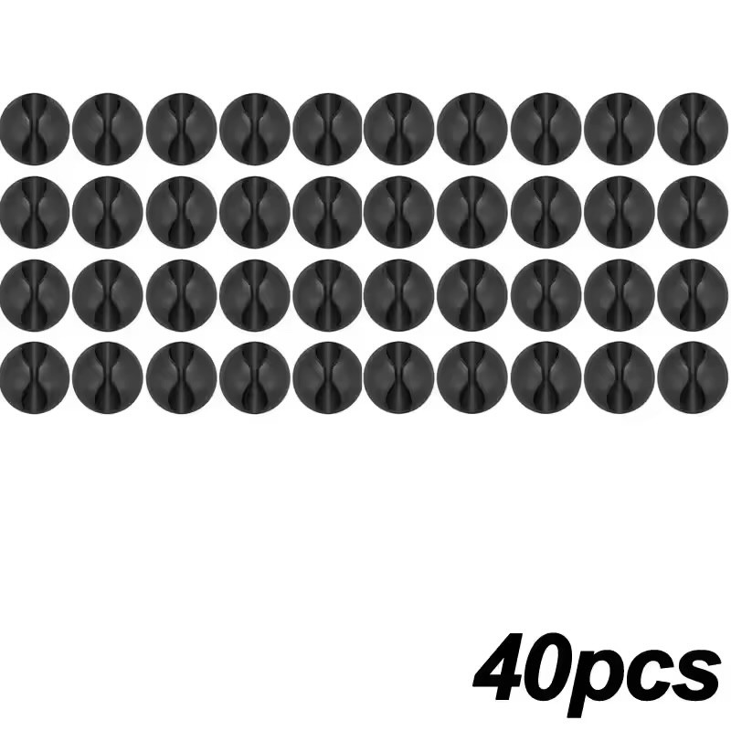 CBC-40 Cable Clips - Black, 40 Pack