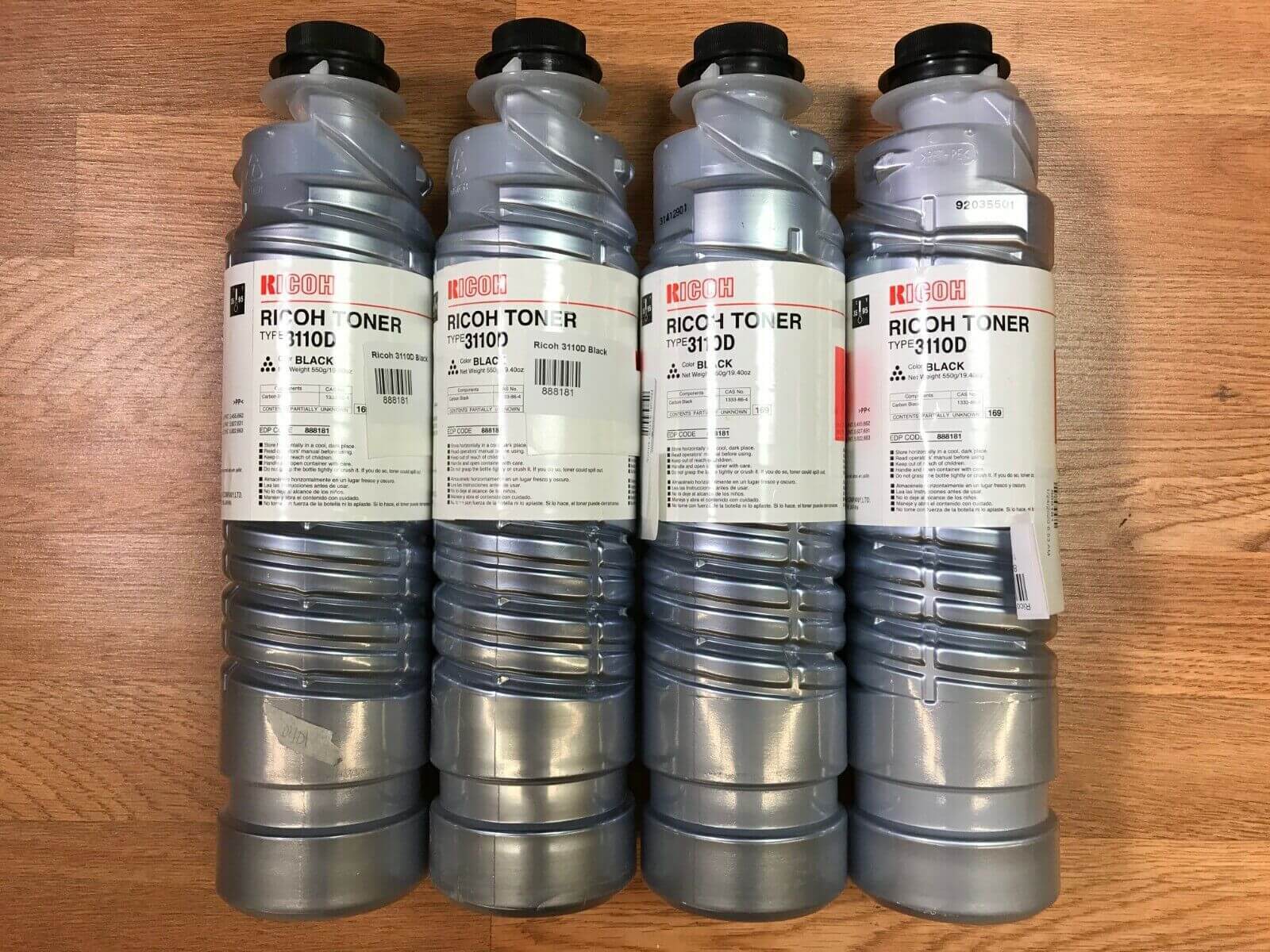Lot Of 4 OEM Ricoh Toners Type 3110D Black EDP Code: 888181 *Same Day Shipping*
