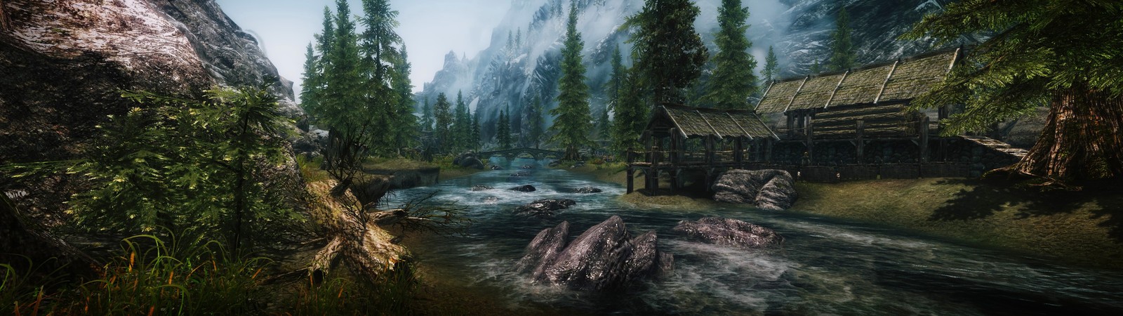 Landscape the elder scrolls v skyrim nature multiple Custom Gaming Mat Desk