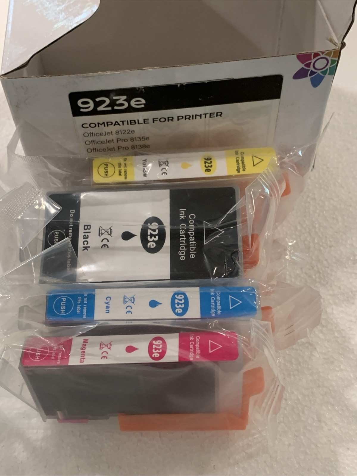 4 Pack for HP 923e Ink Cartridge for OfficeJet Pro 8122e, 8135e, 8139e