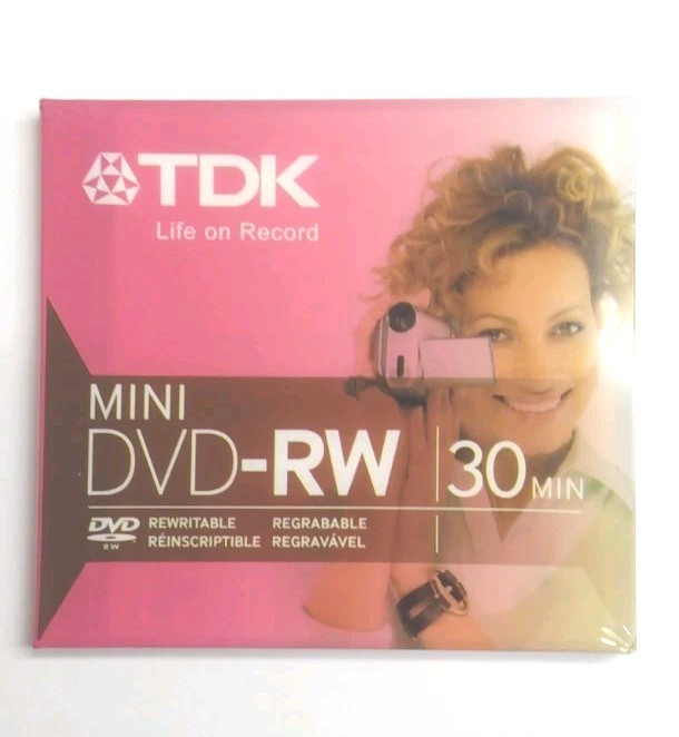 TDK mini DVD-RW (LOT OF 8) 30 Minutes Rewritable 1.4 GB - NEW SEALED