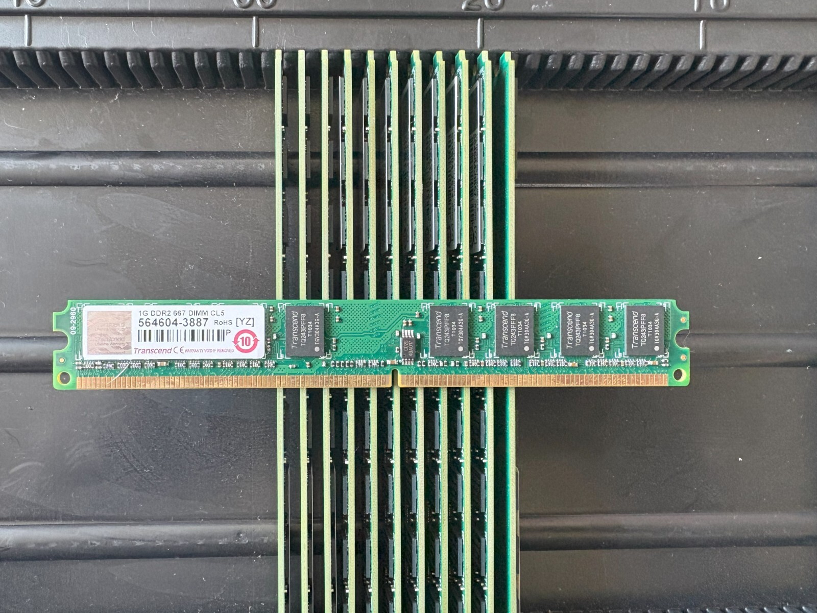 Set of 12 Transcend JM667QLU-1G RAM JetRam DDR2 667 U-DIMM 5-5-5 1GB