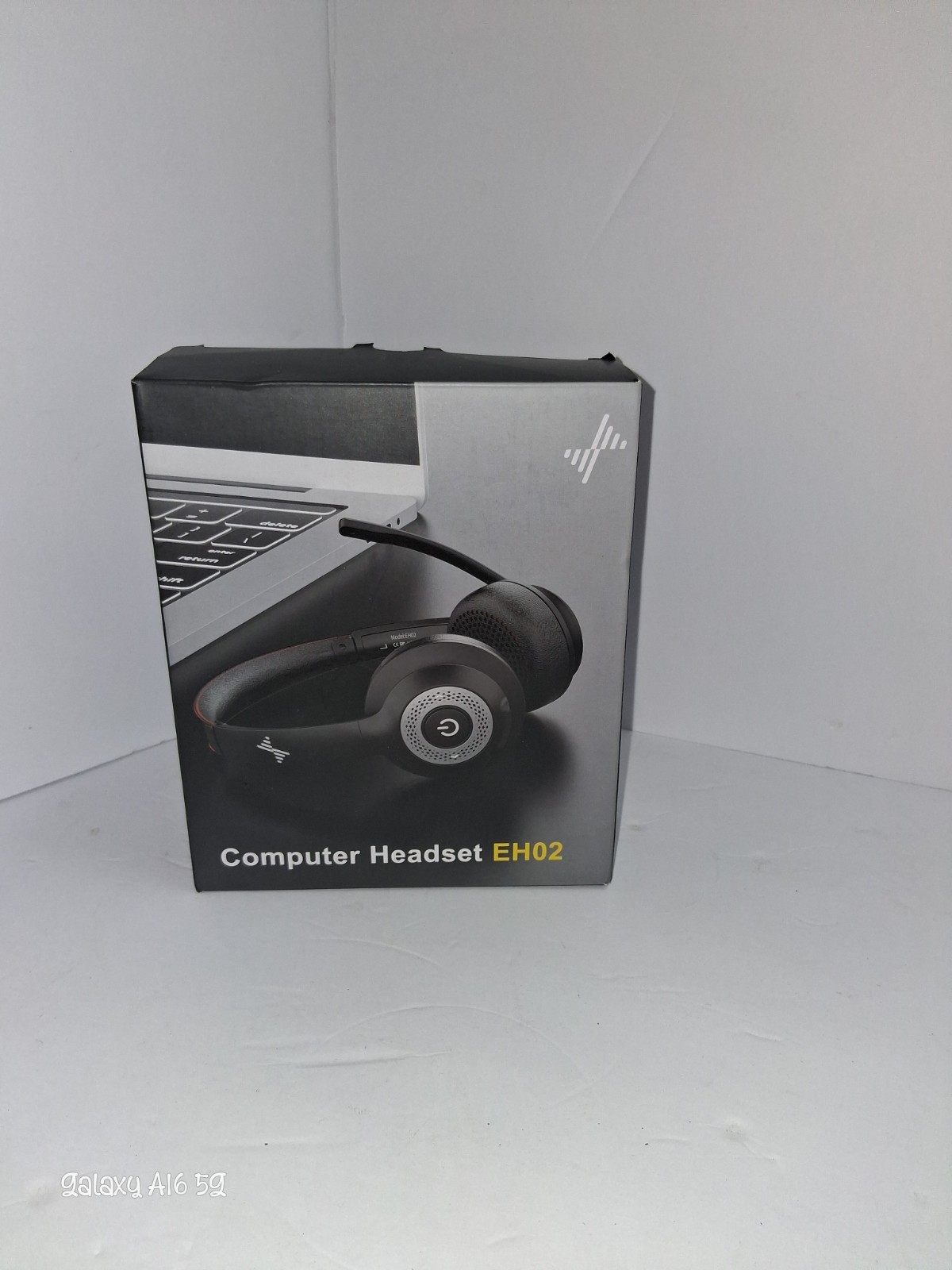 JIAMQISHI EH02 Wireless Bluetooth Headset Noise Cancel Boom Mic USB 3.5mm Black