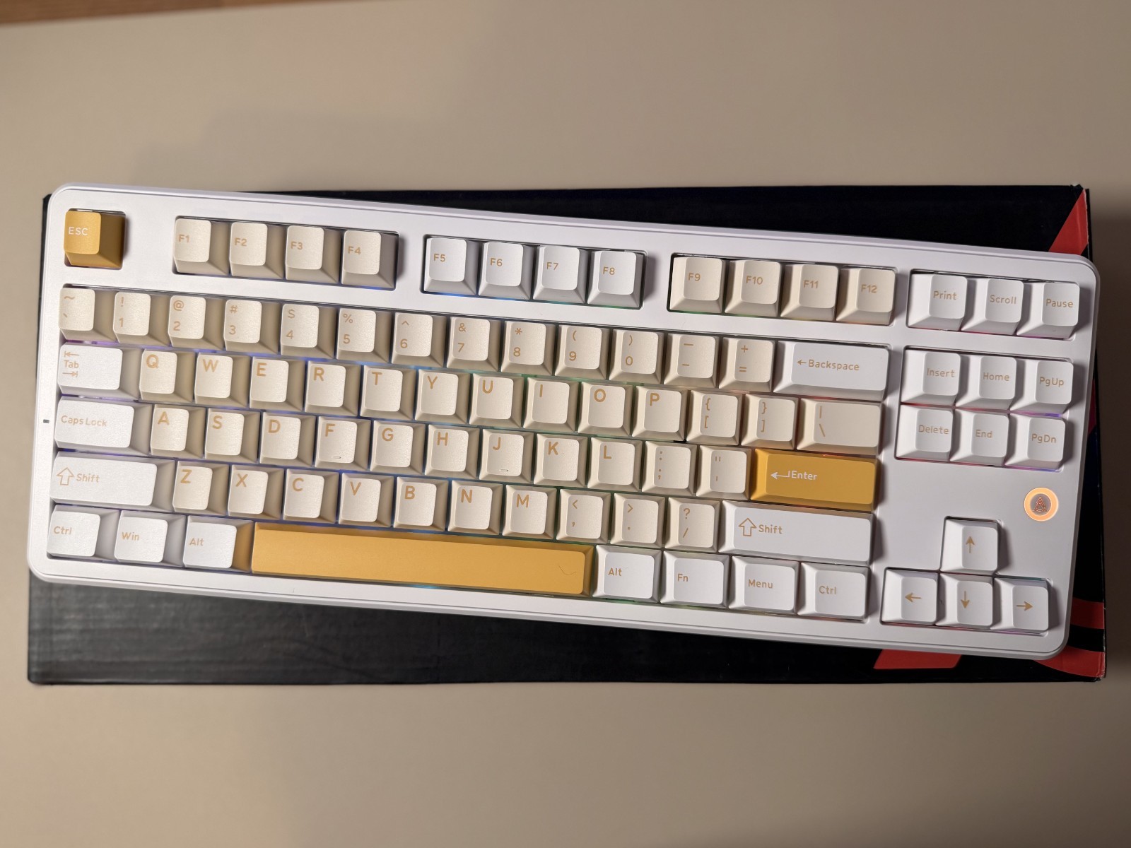 AJAZZ AK870 V2 TKL Gasket Mechanical Keyboard - Cheese Yellow