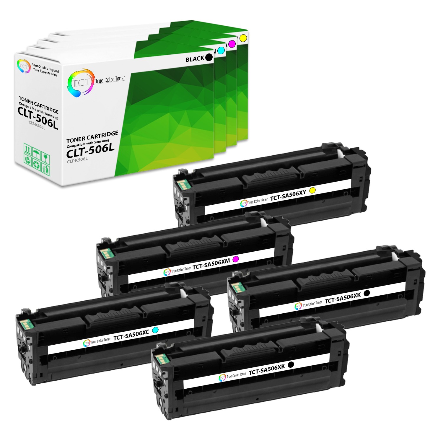 TCT 5PK CLT506L Color Toner Cartridge Set For Samsung CLP-680 CLX-6260 series