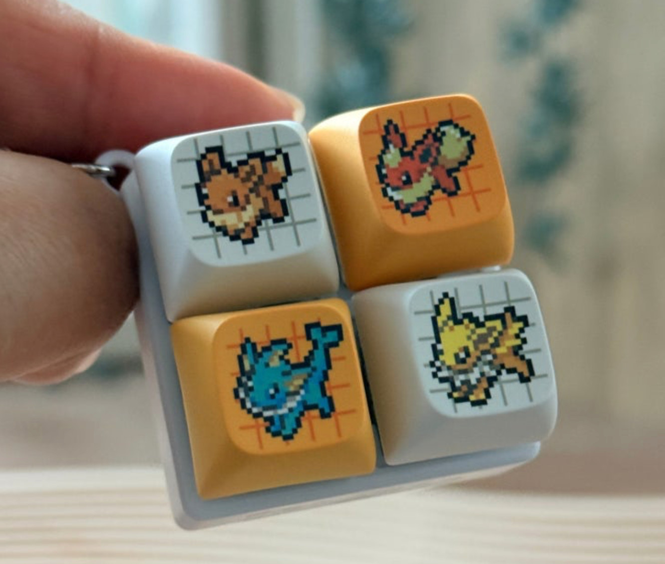 Pokemon Eevee Mechanical Keyboard Keycap Keychain – Korea CU Exclusive Limited