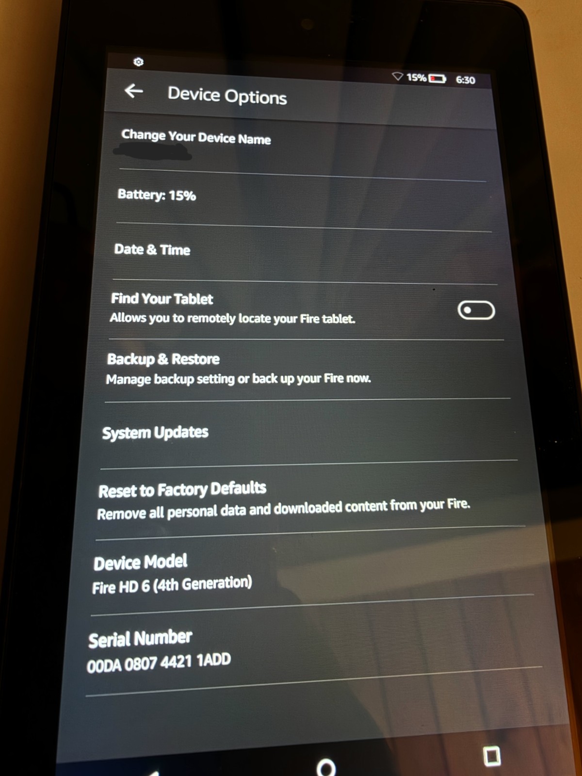 Amazon Fire HD 6 8GB, Wi-Fi, 6inch - Black Tested Works
