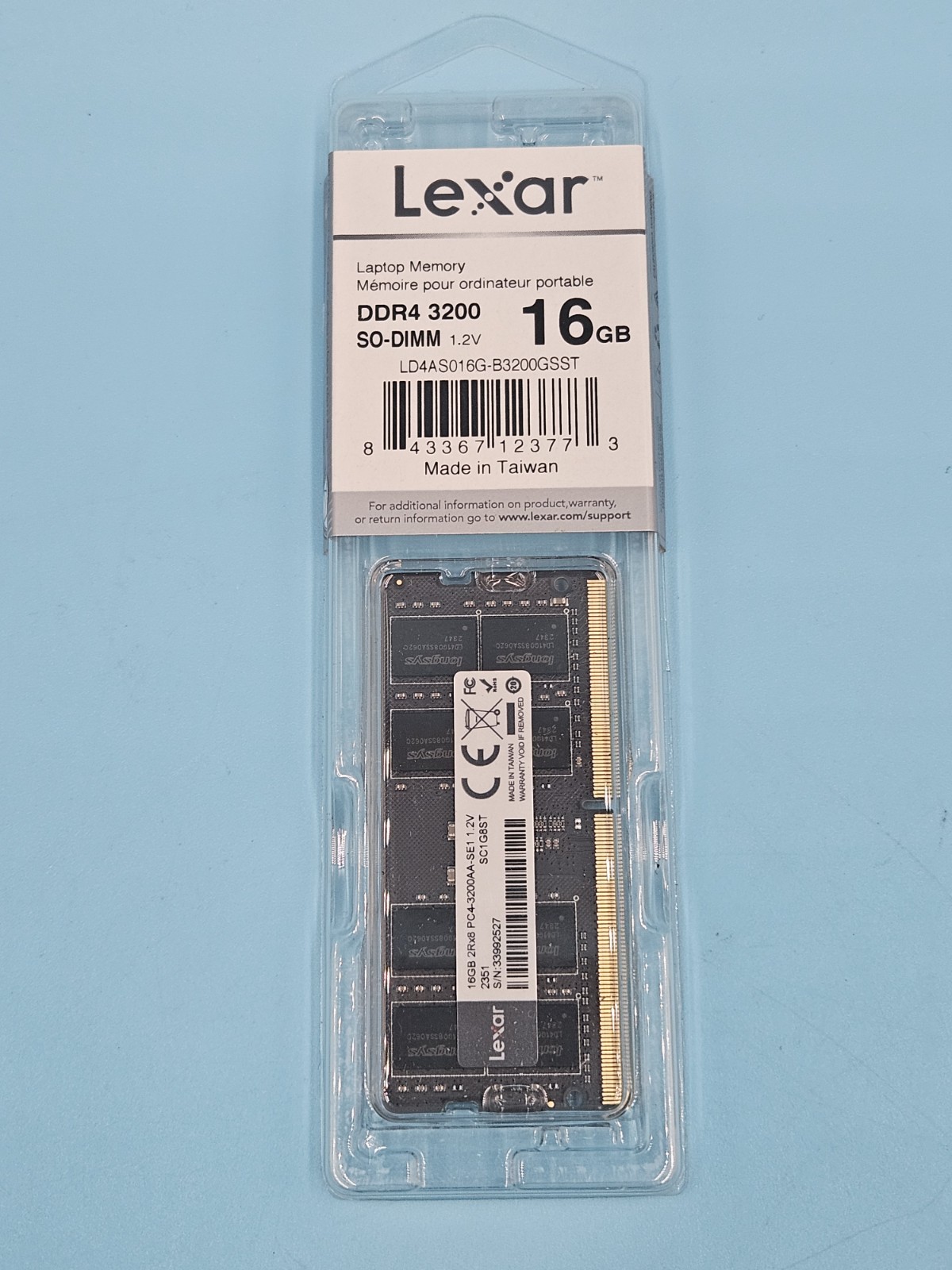 Lexar LD4AS016G-B3200GSST memory module 16 GB 1 x 16 GB DDR4 3200 MHz