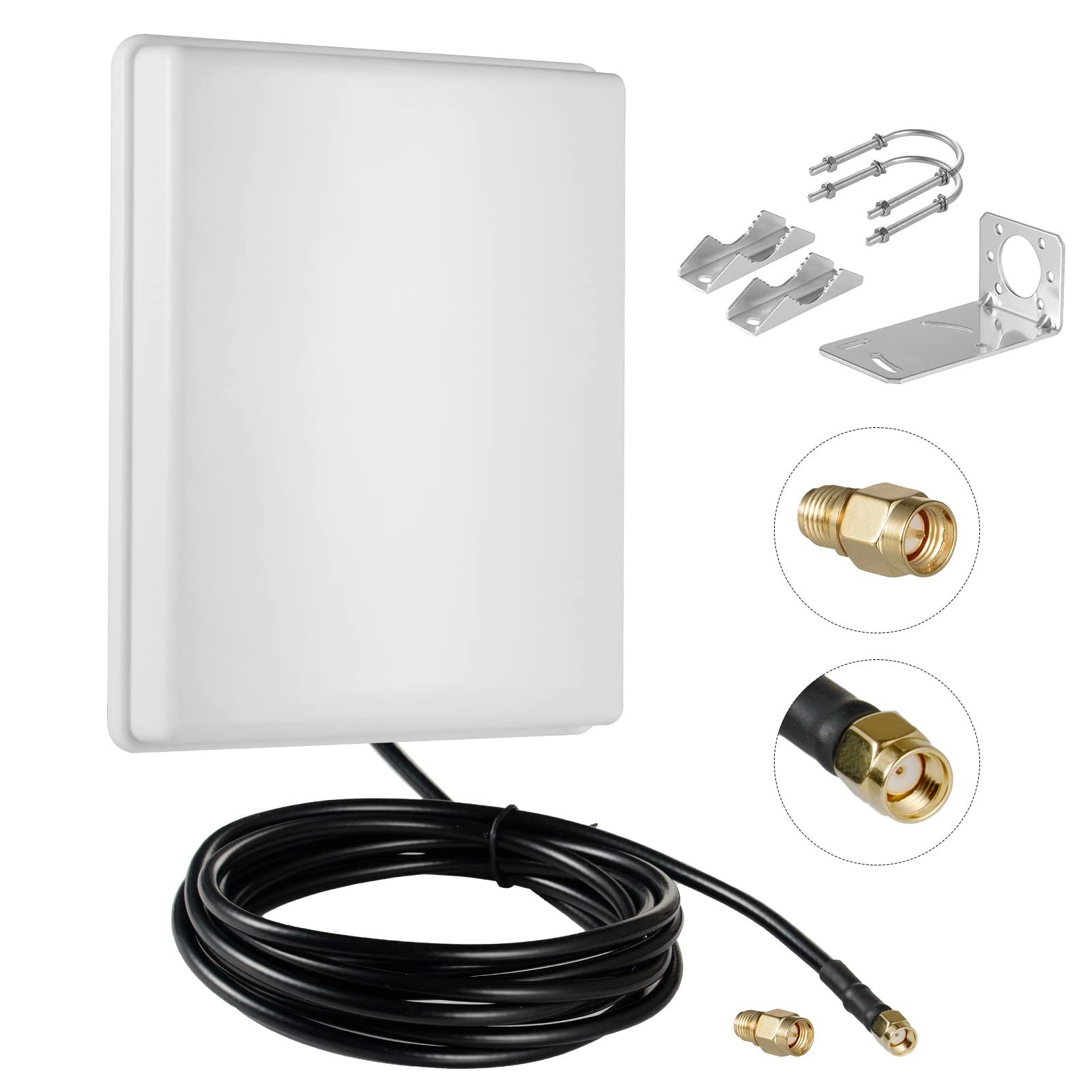 15dBi Dual Band Outdoor WiFi Antenna 2.4GHz 5GHz Long-Range with 10ft Cable for
