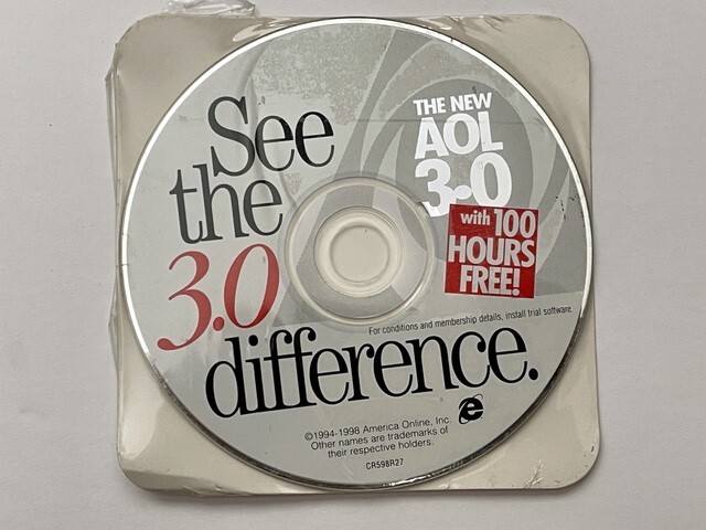 AMERICA ONLINE 3.0, See the 3.0 Difference, 100 Hours Free SEALED👀