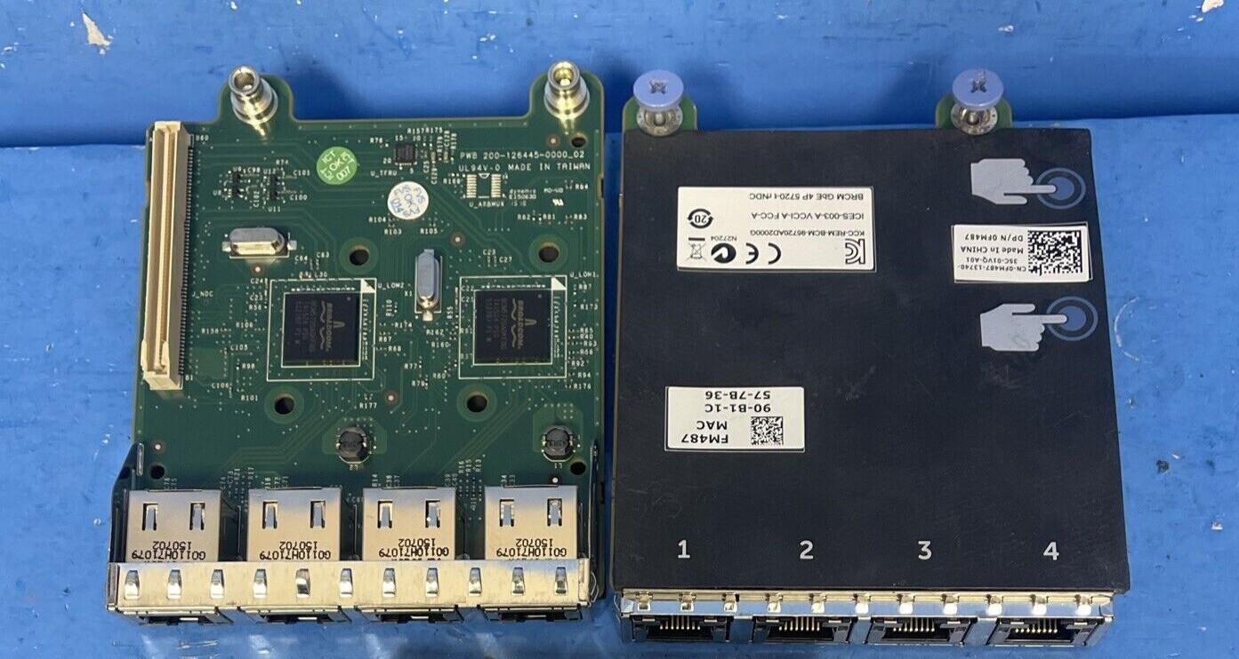 "LOT OF 2"  Dell Broadcom 5720 Network Daughter Card 0FM487