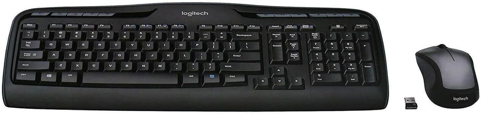 Logitech MK335 Quiet Wireless Keyboard and Mouse Combo - Black/Silver Keyboard a