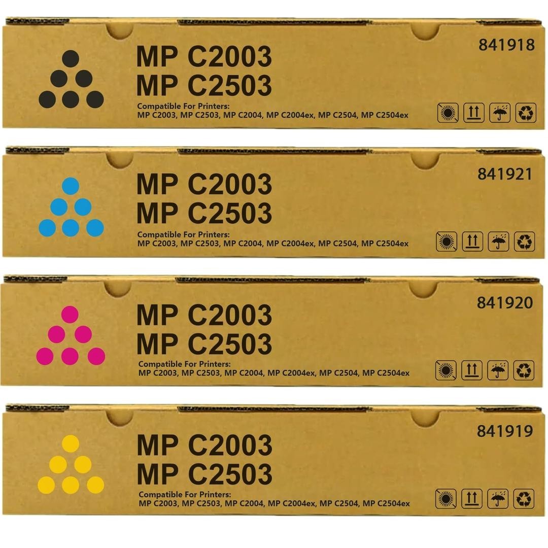 4 Pack MP C2003 MP C2503 Toner Cartridges Compatible for Ricoh C2004 C2504 ଅ