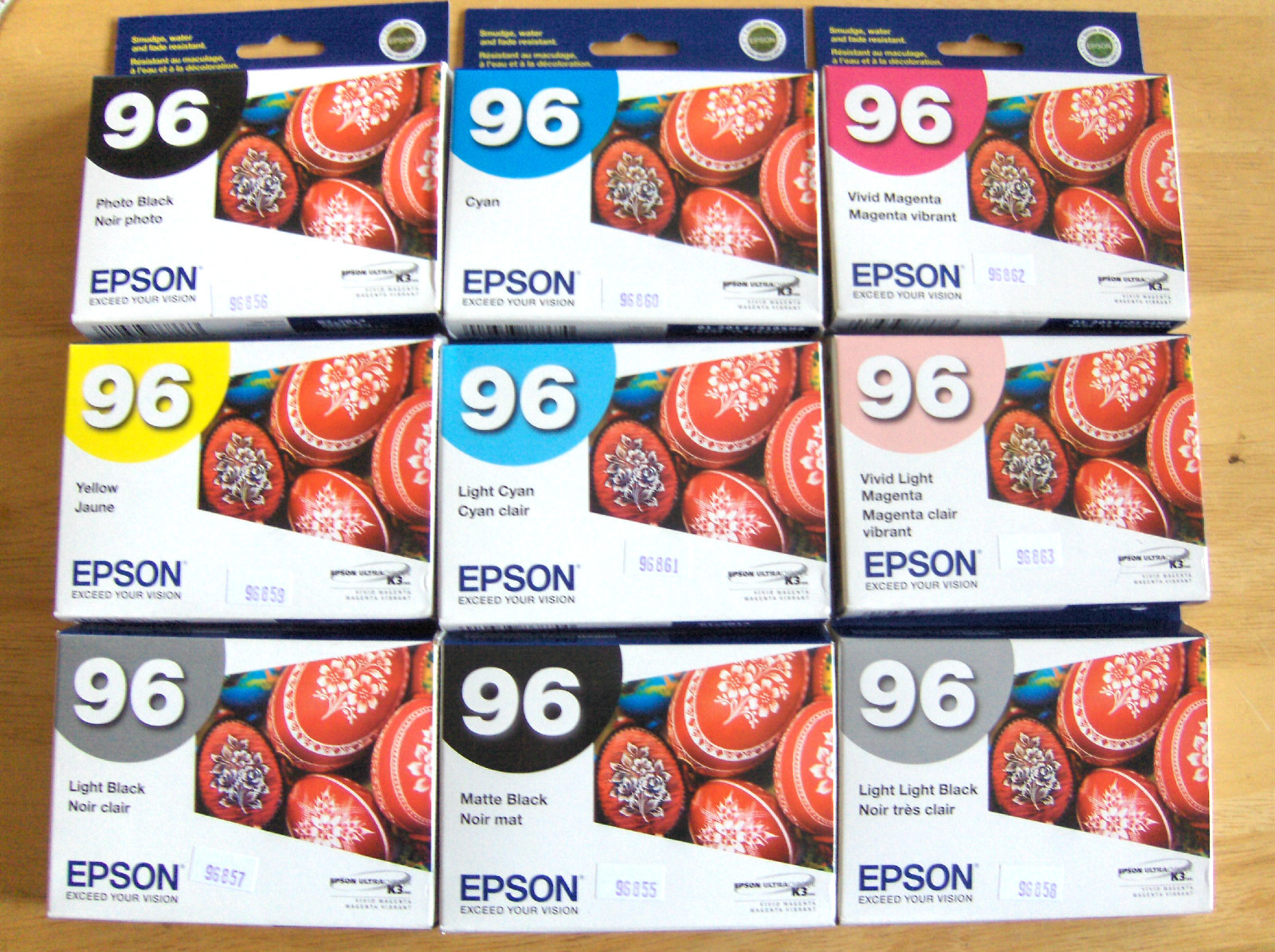 2015/2020 NIB 9 GENUINE Epson 96 T096 ink For R2880 Set T0961-T0964-T0966-T0969
