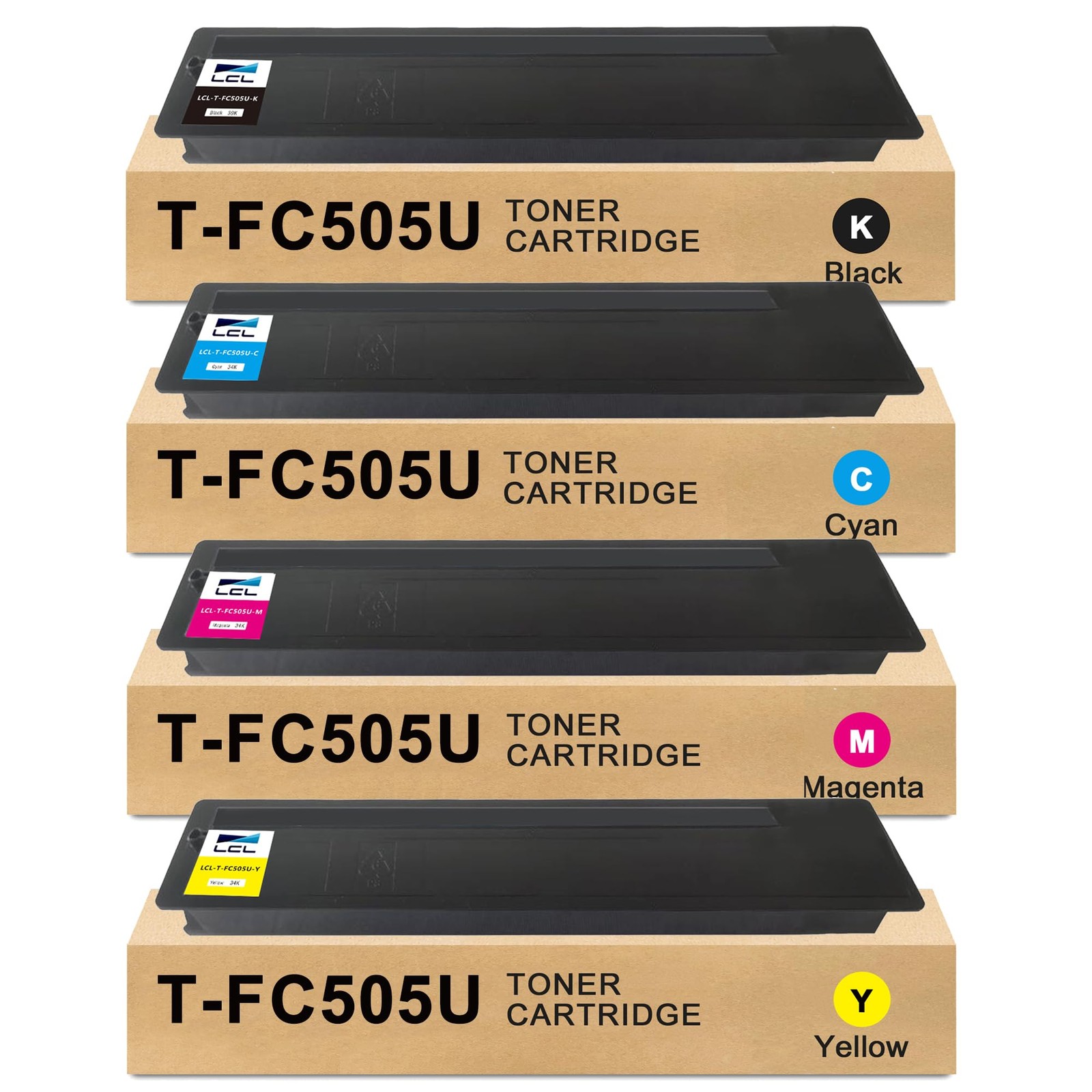 LCL T-FC505U High Capacity Toner Standard, Black, Cyan, Magenta, Yellow