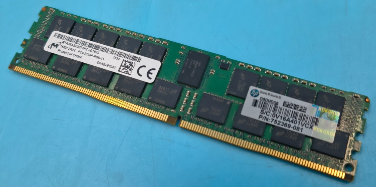 HP Micron 16GB 2RX4 PC4-2133P RDIMM Memory RAM 752369-081 MTA36ASF2G72PZ-2G1B1