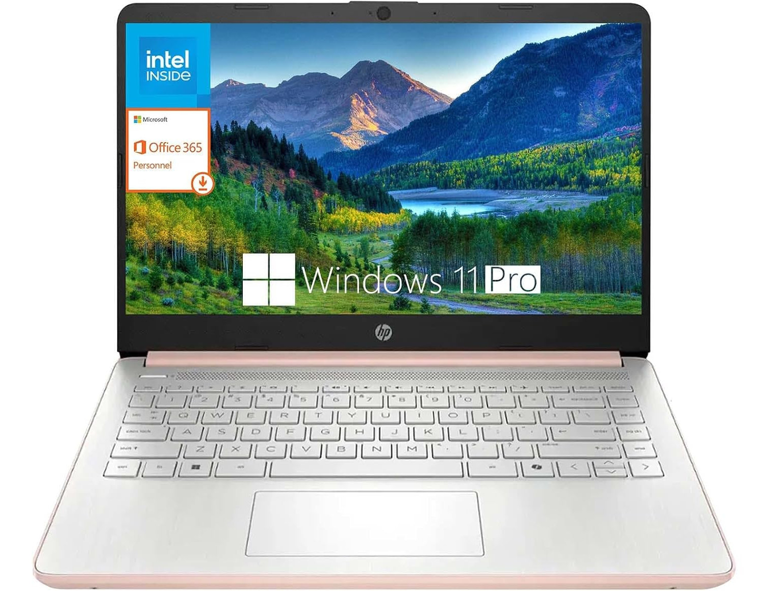 HP 14 Inch Business Laptop, Intel Processor N150, 4GB RAM, 128GB UFS,Rose Gold