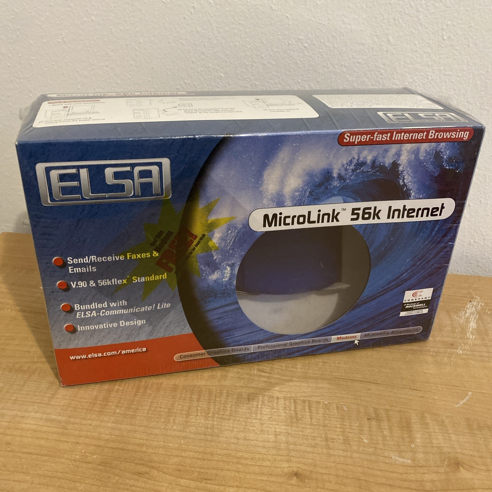 Elsa MicroLink 56K Internet Modem “Super Fast Browsing” NEW Sealed 