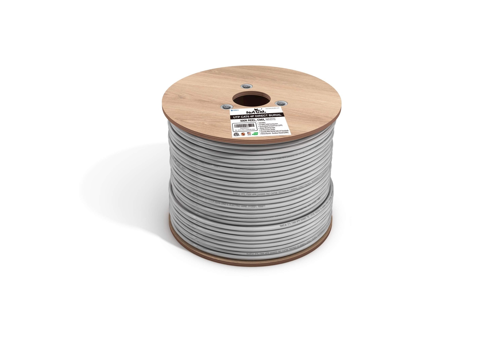 fast Cat. Cat6 Direct Burial Outdoor Rated CMX Cable,Waterproof, 23AWG Solid ...