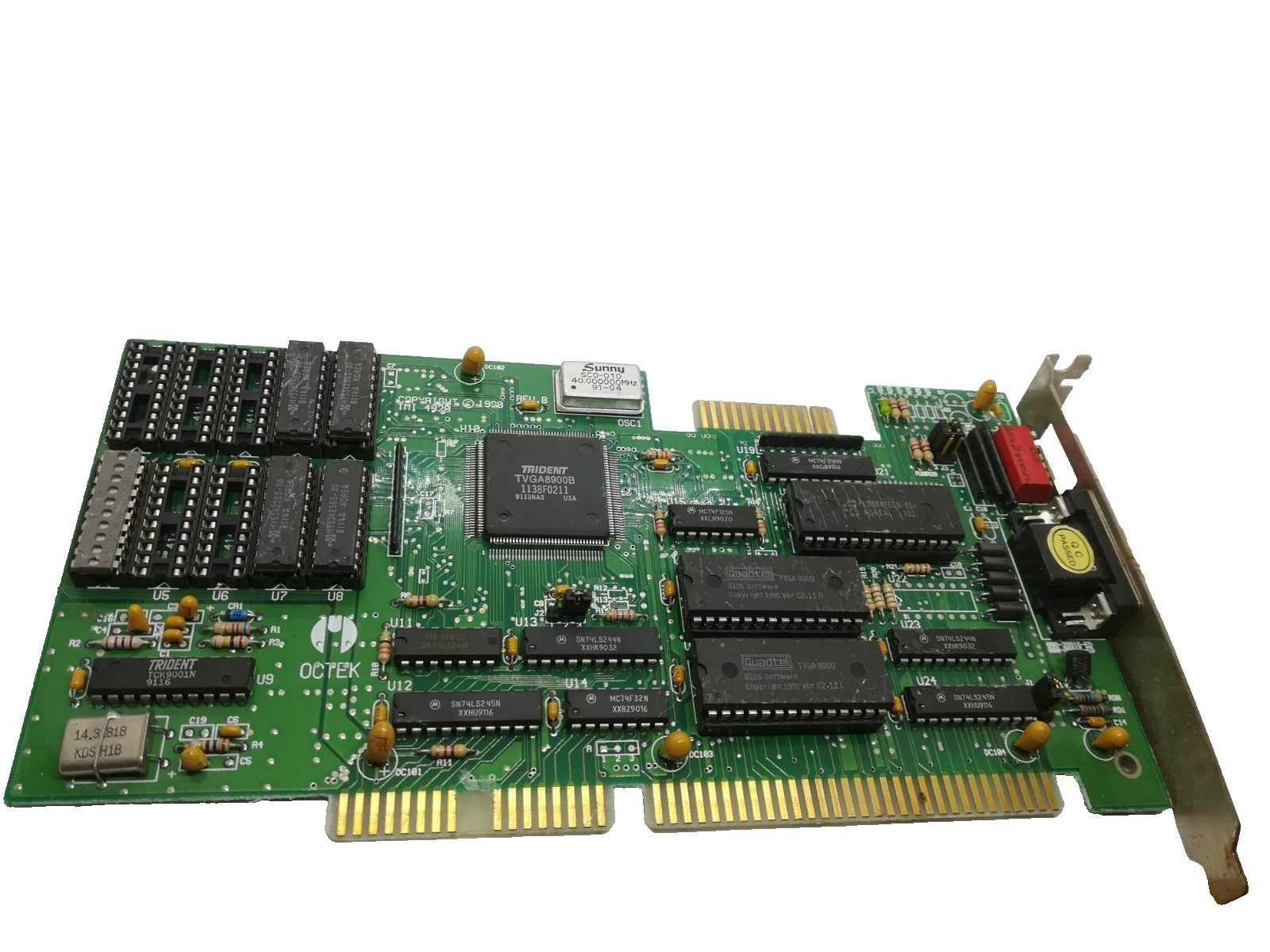 OCTEK TRIDENT TVGA8900B 16BIT ISA RETRO GRAPHICS CARD VGA #GK13044